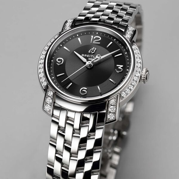 Lady Premier 32 mm SuperQuartz en acier inoxydable et diamants